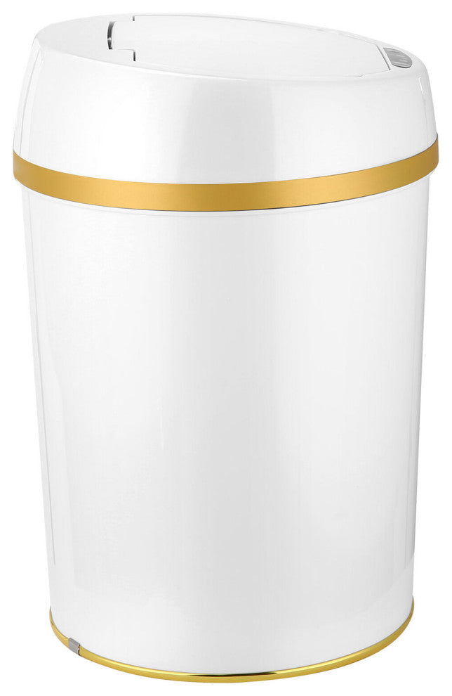 9-Liter / 2.3-Gallon Trash Can With Sensor Lid, White