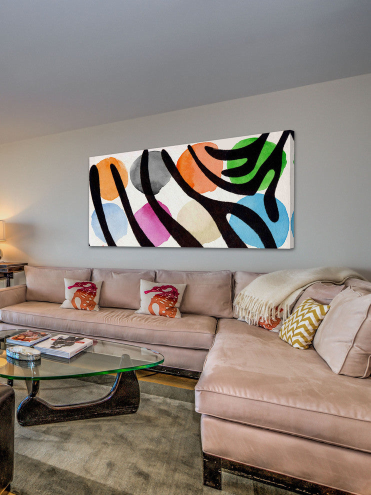 "Rainbow Zebra II" Painting Print on Canvas by Irena Orlov