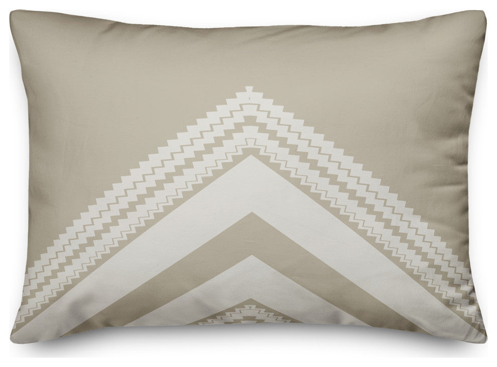 Greige Zig Zag 14x20 Spun Poly Pillow