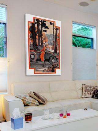 "Lady in Orange" Painting Print on Wrapped Canvas