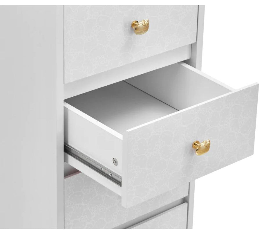 SlayStation 6 Drawer Makeup Vanity Storage, Silver