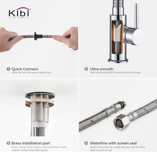 Aurora Single Handle Pull Down Kitchen Faucet, Chrome, W/O Soap Dispenser