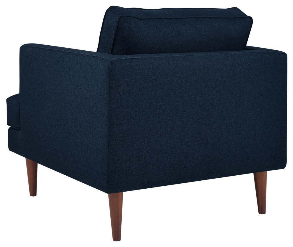 Armchair and Sofa Set, Fabric, Blue, Modern, Living Lounge Hotel Hospitality