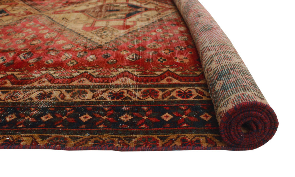 Vintage Distressed Golnessa Rust Rug