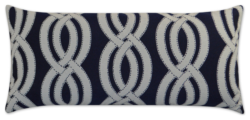 Outdoor Sea Shore Lumbar Pillow - Navy