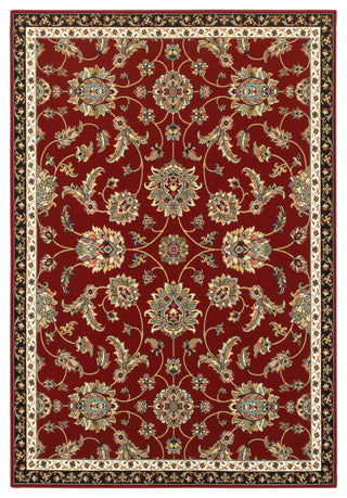 Karaman Floral Traditional Red/ Multi Area Rug, 5'3"x7'6"