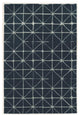Linon Aspire Triangle Hand Tufted Wool 8'x11' Rug in Navy