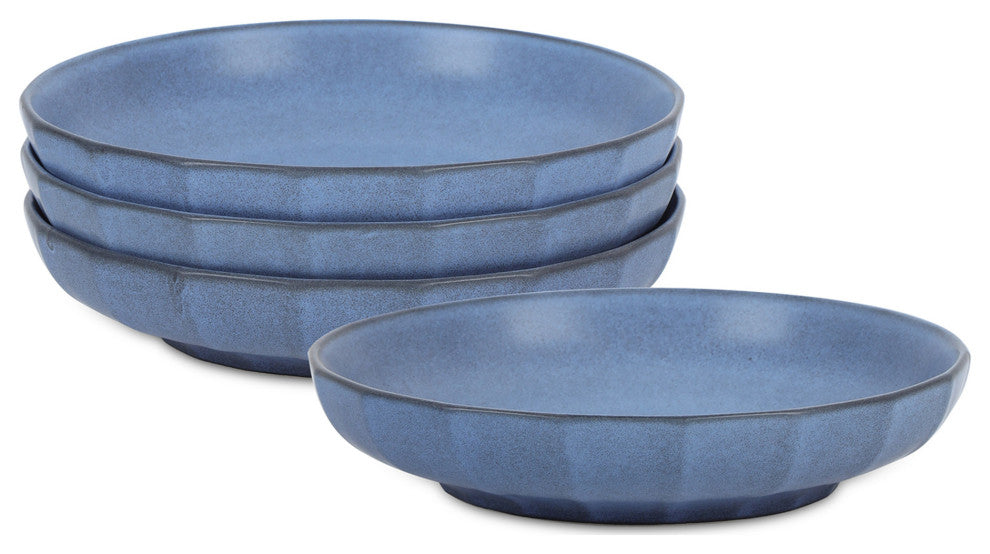 Stone Lain Rio Stoneware Pasta Bowl Set of 4, Blue
