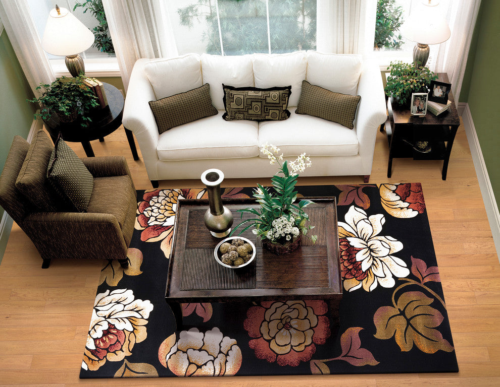 Corinthian 5351 Black Bella Rug, 7'7"x10'10"