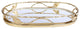 Classic Touch Oval Shaped Mirror Tray With Gold Leaf Design - 16"L