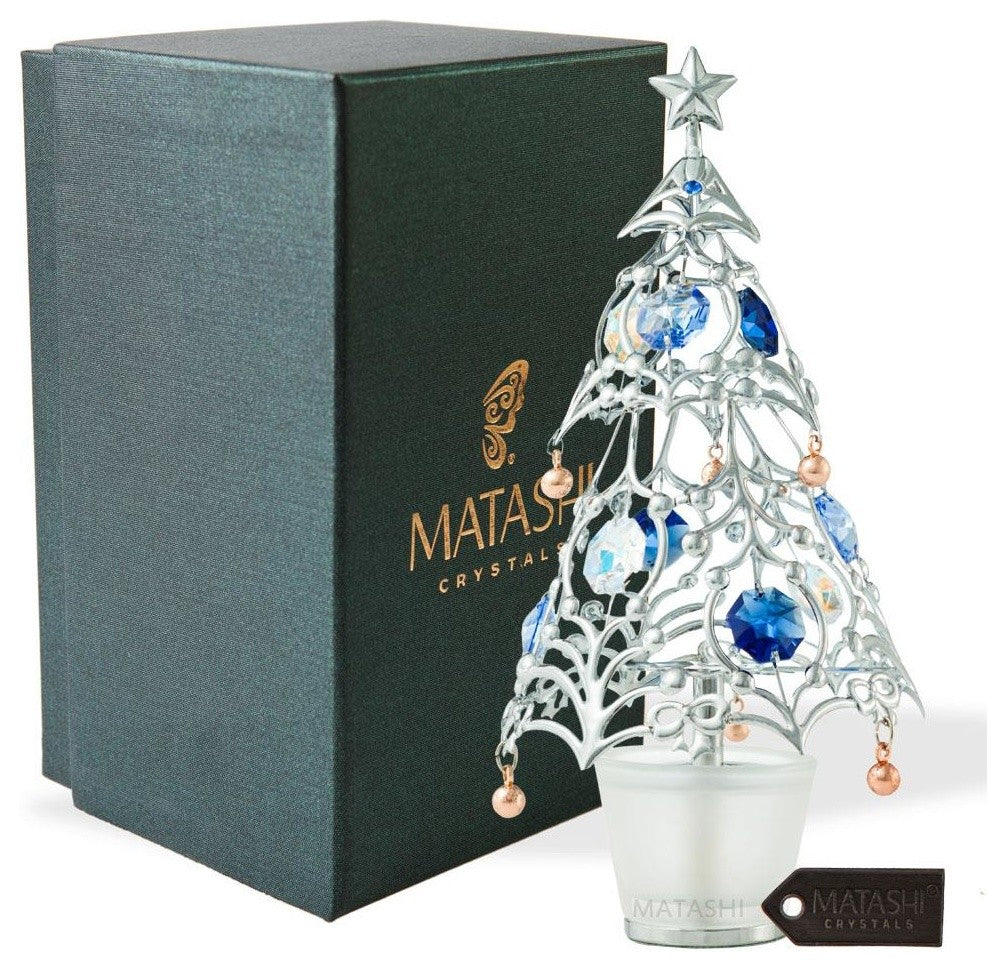 Chrome Plated Silver Christmas Tree Table Top Ornament