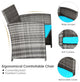 Costway 4PCS Patio Rattan Furniture Set Glass Table Top Cushioned Turquoise