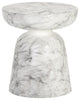 Lucida End Table, Marble Look, White