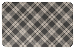 Brown Plaid Bath Mat