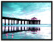 Manhattan Beach California Aqua Landscape Photo Canvas Print with Frame, 28"x37"