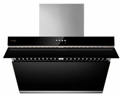 FOTILE Stainless Steel Range Hood Wall Mount, Mechanical Button, 30", Black