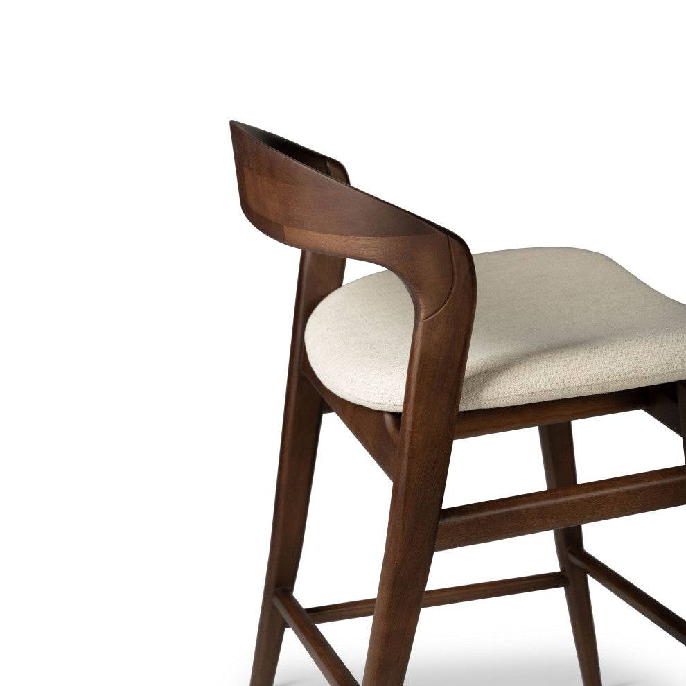 Modern Brazilian, Velma, Counter Stool, Nogal/Medley Ivory