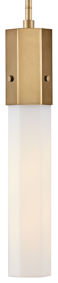 Hinkley 16.75" Facet Extra Small Pendant Light - Heritage Brass + Etched Glass