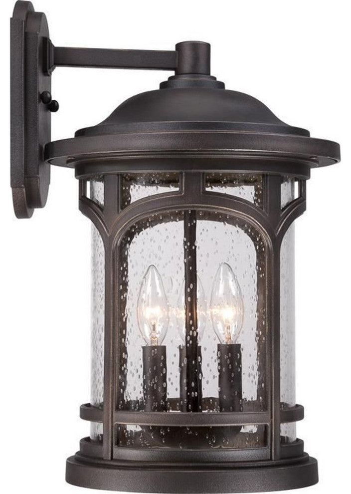 Quoizel MBH8411K Three Light Outdoor Wall Lantern Marblehead Mystic Black
