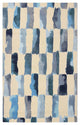 Turquoise Painted Weave Contemporary Modern Area Rug, 5'6"x8'6"