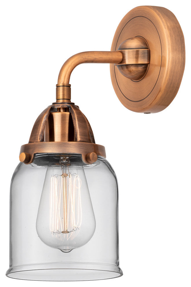 Small Bell Sconce, Antique Copper, Clear, Clear