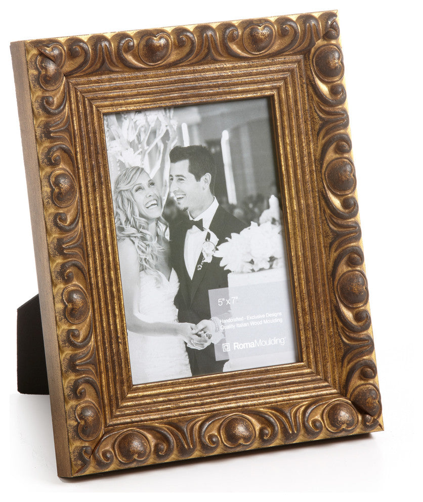 Vintage, 2", Urban White, Gilded Gold Leaf, 8x10