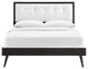 Willow King Wood Platform Bed With Splayed Legs Black White