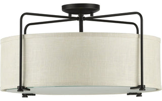 Kempsey Collection 3-Light Semi-Flush Convertible, Antique Bronze