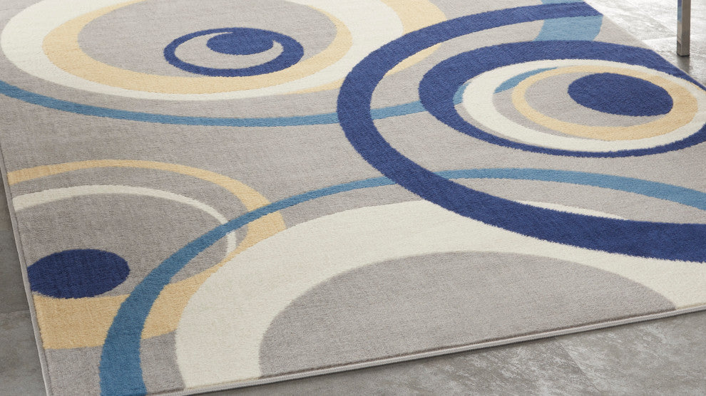 Nourison Home 6'x9' Grafix GRF21 Gray and Blue Area Rug