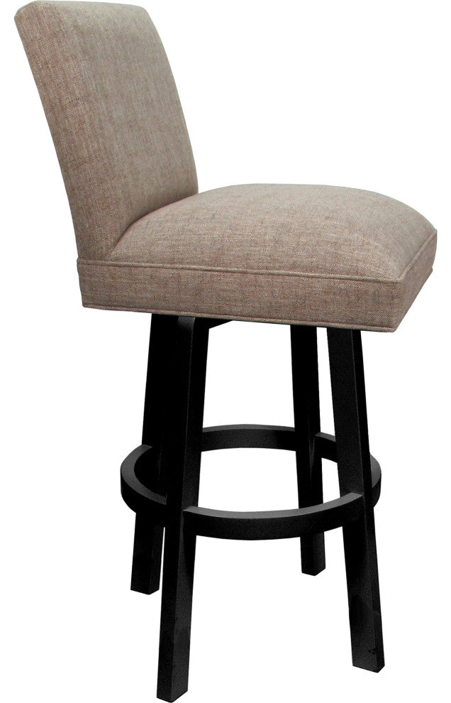 Swivel Wood Counter, Bar or Extra Tall Stool - Sommerville on Vivian Base, Basin Beige - Black, 26"
