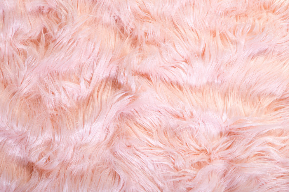 Faux Fur Throw Blanket, Mongolian Long Hair Pink