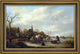 Isaac Van Ostade Winter Landscape Framed Premium Canvas Print, 16"x24"