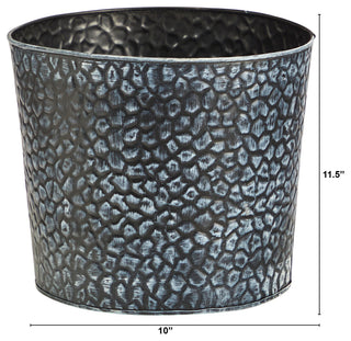 11.5in. Embossed Tin Bucket with Pebble Pattern