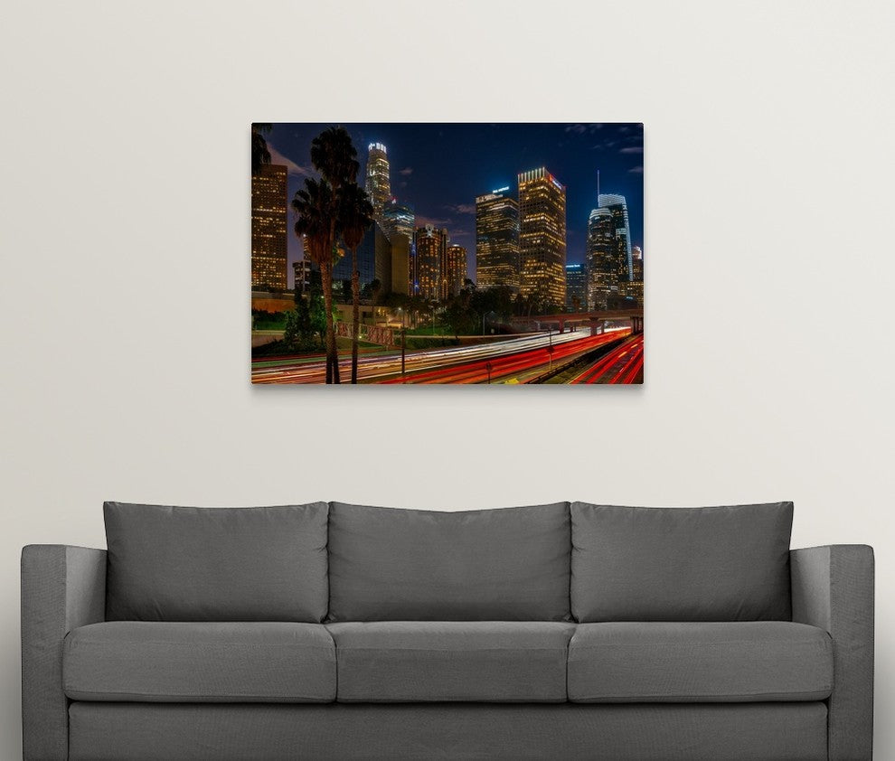 "LA down town" Wrapped Canvas Art Print, 48"x32"x1.5"