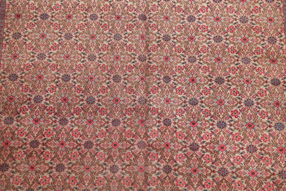 Consigned, Faded Traditional Handmade Vintage Persian Area Rug, Beige, 7x10