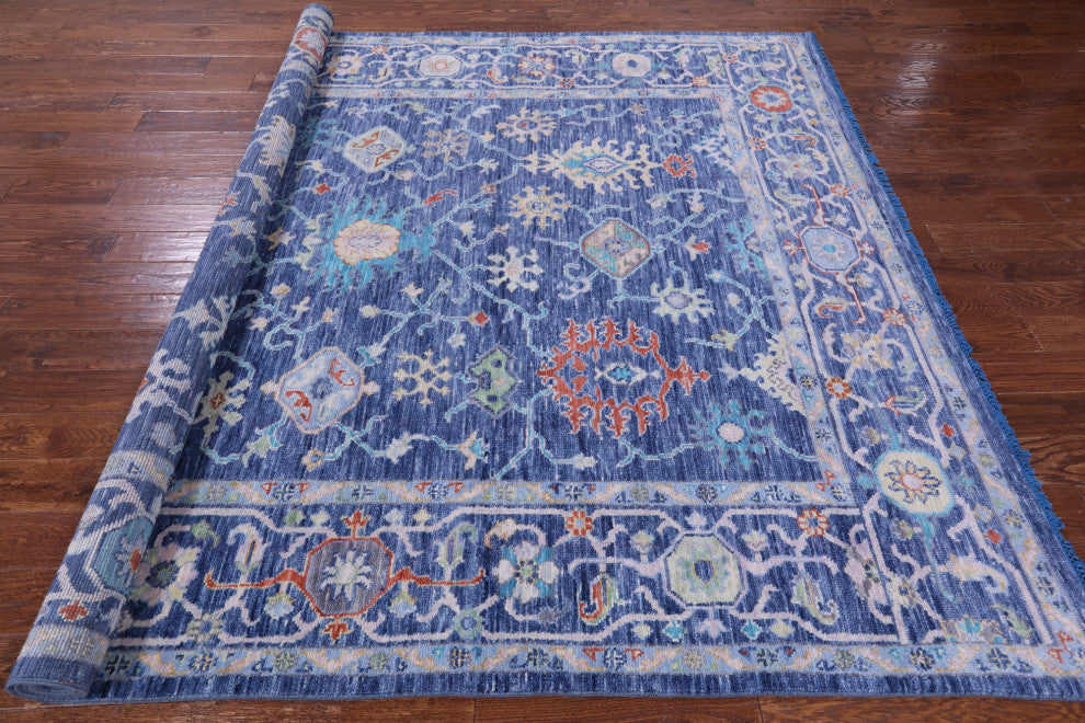 Hand Knotted Turkish Oushak Wool Rug 8' 1" X 9' 9" - Q15622