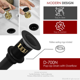 STYLISH Matte Black Pop-Up Bathroom Sink with Overflow Set of Two