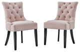 Regent Tufted Performance Velvet Dining Side Chairs - Set of 2 - Pink
