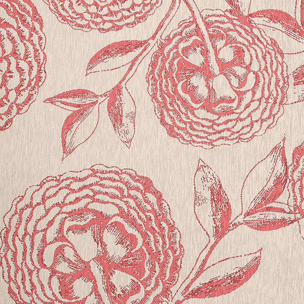 Antique Flowers Spring Chenille Rug, Blush Coral, 5'x7'