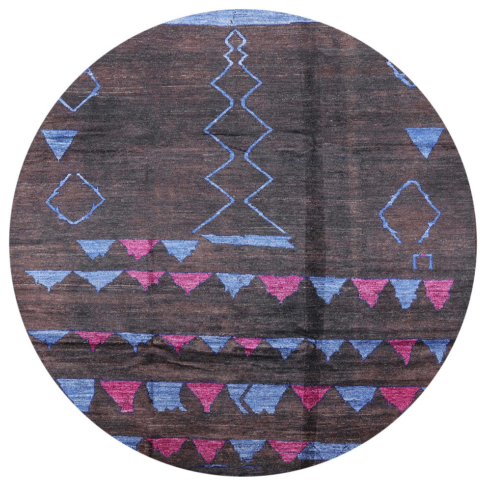 Ahgly Company Indoor Round Mid-Century Modern Area Rugs, 5' Round