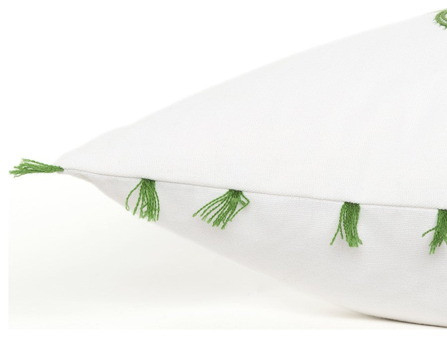 White Green Climb A Cactus Throw Pillow
