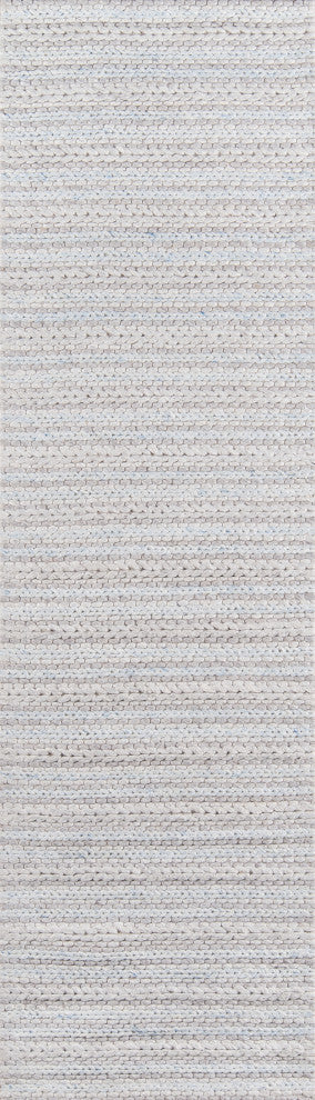 Momeni Andes Wool and Viscose Hand Woven Light Gray Runner 2'3"x8'