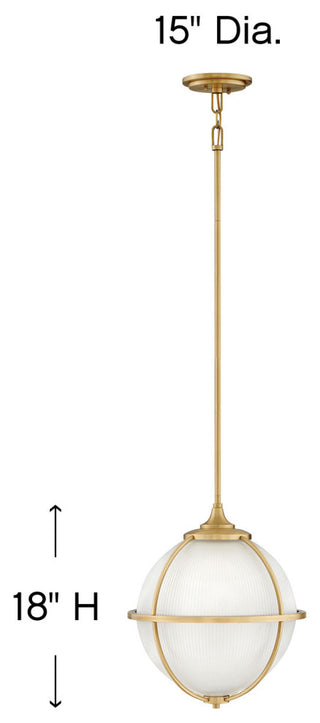 Hinkley Odeon Medium Orb Pendant, Satin Brass