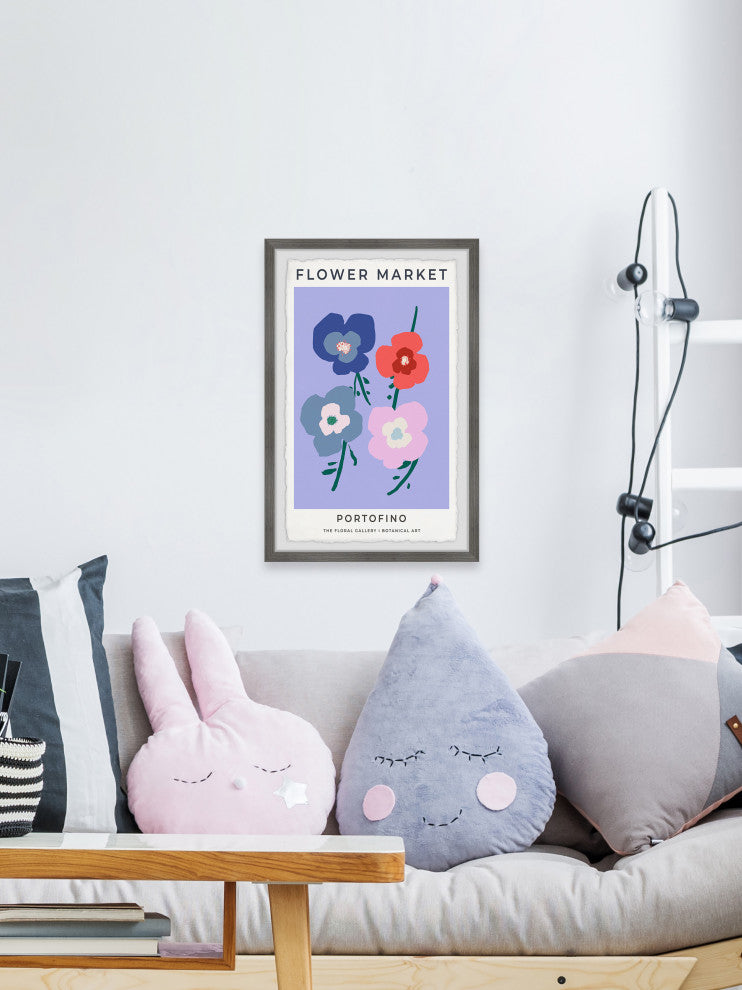 "Flower Market Portofino" Framed Painting Print, 12x18