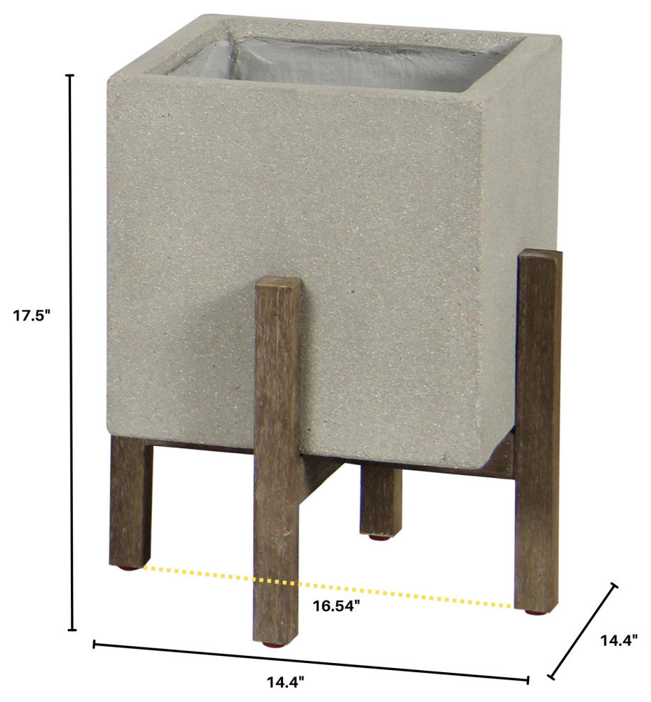 Patio 14" Wide Square Standing Pot