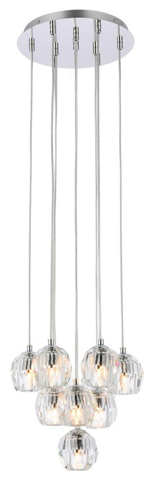 Lux Light 11" 10-Lights Chrome Pendant