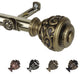 Harmony 13/16" Diameter Curtain Rod, Antique Brass, 18-28"