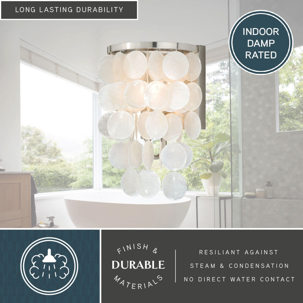 Elsa Capiz Shell 1-Light Vanity Satin Nickel