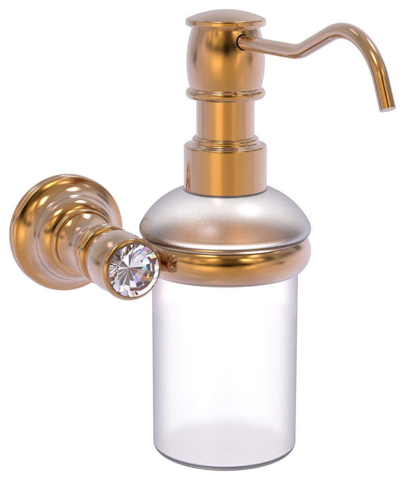 Carolina Crystal Wall Mounted Soap Dispenser, Brushed Bronze