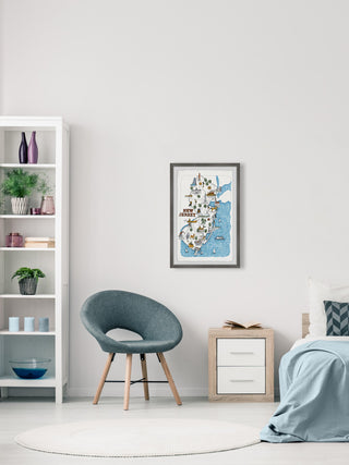 "NJ Spots" Framed Painting Print, 16x24